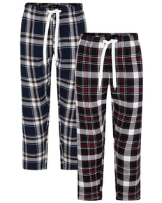 Bigdude Twin Pack Waffle PJ Pants Burgundy/Navy